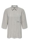 JDY - Skjorte - Divya Life 3/4 Striped Shirt - Chateau Gray