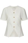 Neo Noir - Top - Jules Summer Stripe Blouse - Taupe Stripe