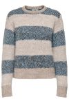 JDY - Strik - Zoey Life L/S O-Neck Jacq - Taupe Gray Surf The Web