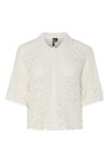 Pieces - Bluse - Falka Ss Knit Shirt - Cloud Dancer