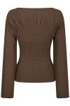Neo Noir - Bluse - Kaiba Knit Blouse - Brown Melange