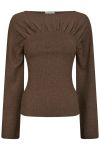 Neo Noir - Bluse - Kaiba Knit Blouse - Brown Melange