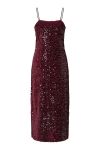 Pieces - Kjole - Kam SL Ankle Slip Dress - Tawney Port Sequins 