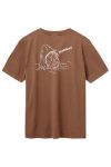 H2O - T-shirt - Select Kap Dan Tee Print - Coffee/White (Levering midt december)