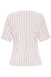 Ichi - Blazer - Kate Lineya Short BL - Birch W. Blue/Red Stripe (Levering midt april)