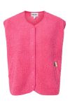 Pieces - Vest - PC Katty Teddy Vest - Shocking Pink