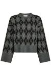 Neo Noir - Strik - Kick Check Knit Blouse - Antracit