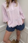 Continue - Bluse - Klara Embrodery - Rose (Levering midt april)