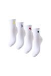 Pieces - Strømper - Mova 4 Peck Socks - Bright White/Emb Clover Hearts Moon Star