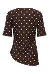 JDY - Top - Debbie S/S Asymmetrical Top - Coffee Bean Sandshell Dot (Levering midt juni)