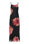 JDY - Kjole - Lea S/L Mesh Dress - Black Hibiscus Flower (Levering midt april)