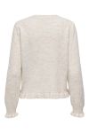 JDY - Cardigan - Letty L/S On Frill Cardigan - Birch Melange