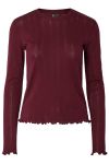 Pieces - Bluse - Marie LS O-Neck Poin Top - Tawny Port