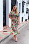 Loved by Lykke - Kjole - Mille Dress - Spring Flower Green