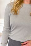 Loved by Lykke - Bluse - Ulla Rib Glitter - Silver