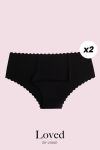 Loved by Lykke - Undertøj - Loved Panties 2-Pack - Black