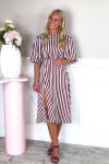 Loved by Lykke - Kjole - Nynne Dress - Burgundy Stripe