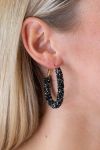 Lucky Lemon - Øreringe - Gry Diamond Hoops - Black