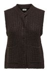JDY - Vest - Mabel S/L O-Neck Button Vest - Chocolate Torte