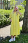 Mads Nørgaard - Kjole - Crinckle Pop Canaria Dress AOP - Mush Dot Aop/Lemon Zest