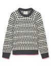 Mads Nørgaard - Strik - Recycled Iceland Kilian Sweater - Dark Grey Melange/Winter White