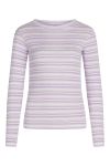 Mads Nørgaard - Bluse - 2x2 Cotton Stripe Tuba Top - White Alyssum/Lavendula