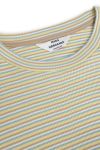 Mads Nørgaard - Bluse - 2x2 Cotton Stripe Tuba - Travertine/Aqua