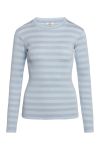 Mads Nørgaard - Bluse - 2x2 Tonal Stripe Tuba - Forever Blue