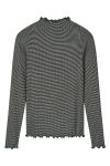Mads Nørgaard - Bluse - 5x5 Stripe Trutte Tee LS - Black/Vanilla Ice
