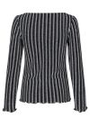 Mads Nørgaard - Bluse - Glitter Jersey Lara Top - Glitter Stripe/Silver
