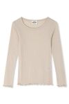 Mads Nørgaard - Bluse - Pointella Troja Tee LS - Oatmeal Melange