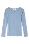 Mads Nørgaard - Bluse - Pointella Troja Tee LS - Powder Blue Melange
