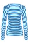Mads Nørgaard - Bluse - 2x2 Cotton Stripe Tuba Tee LS - 2x2 Stripe Surf The Web/Vanill
