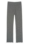 Mads Nørgaard - Bukser - 5x5 Stripe Lonnie Pants - Black/Vanilla Ice