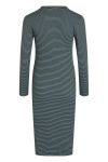 Mads Nørgaard - Kjole - 2x2 Cotton Stripe Duba Dress - Forest Night/Della Robbia Blue