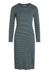Mads Nørgaard - Kjole - 2x2 Cotton Stripe Duba Dress - Forest Night/Della Robbia Blue