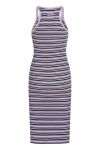 Mads Nørgaard - Kjole - 2x2 Cotton Stripe Carina Dress - Lavendula/Magical Forest