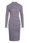 Mads Nørgaard - Kjole - 2x2 Cotton Stripe Scuba Dress - Brunnera/Winetasting