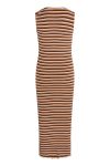 Mads Nørgaard - Kjole - 5x5 Stripe Polly Dress - 5x5 Stripe Pecan Brown