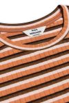 Mads Nørgaard - Kjole - 5x5 Stripe Polly Dress - 5x5 Stripe Pecan Brown