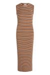 Mads Nørgaard - Kjole - 5x5 Stripe Polly Dress - 5x5 Stripe Pecan Brown