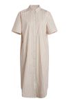 Mads Nørgaard - Kjole - Organic Poplin Dylan Dress - Gossamer Pink/Classic Green