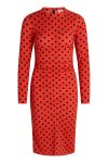 Mads Nørgaard - Kjole - Pollux Dimma Dress - Midi Dot AOP Cherry Tomato
