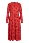 Mads Nørgaard - Kjole - Pollux Docca Dress - Midi Dot/Cherry Tomato