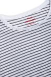 Mads Nørgaard - T-shirt - Organic Favorite Stripe Teasy - White/Grey Melange