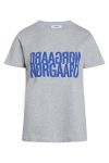 Mads Nørgaard - T-shirt - Single Organic Trenda P Tee - Light Grey Melange