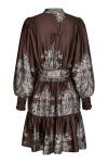 Neo Noir - Kjole - Malfida Paisley Border Dress - Dark brown