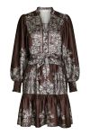 Neo Noir - Kjole - Malfida Paisley Border Dress - Dark brown