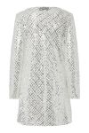 Pieces - Kjole - Malfrid LS Sequins Dress - Bright White/Silver Sequins (Levering start september)