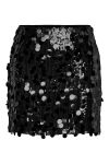 Pieces - Nederdel -Malou Sequin MW Mini Skirt - Black